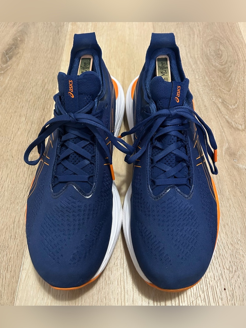 ASICS Gel Nimbus 25 Men's Navy and Orange Athletic Running Shoes